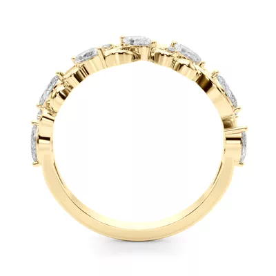 Seraphina Marquise And Round Diamond Nature Inspired Wedding Band