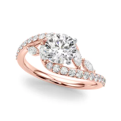 Ametrine Marquise And Round Diamond Bypass Engagement Ring