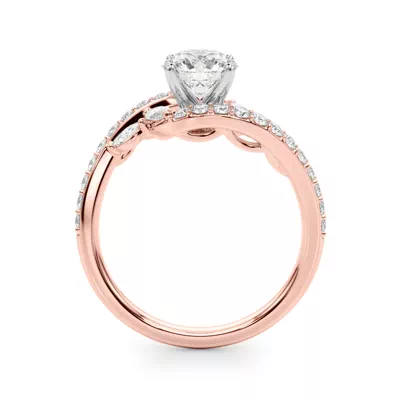 Ametrine Marquise And Round Diamond Bypass Engagement Ring