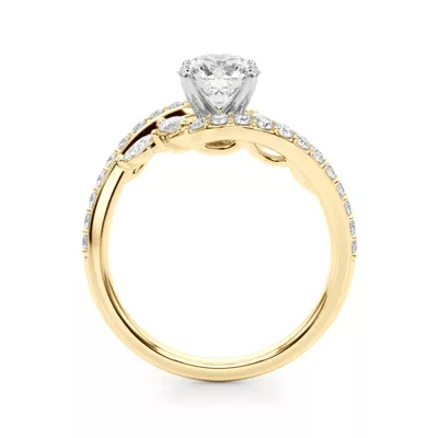 Ametrine Marquise And Round Diamond Bypass Engagement Ring