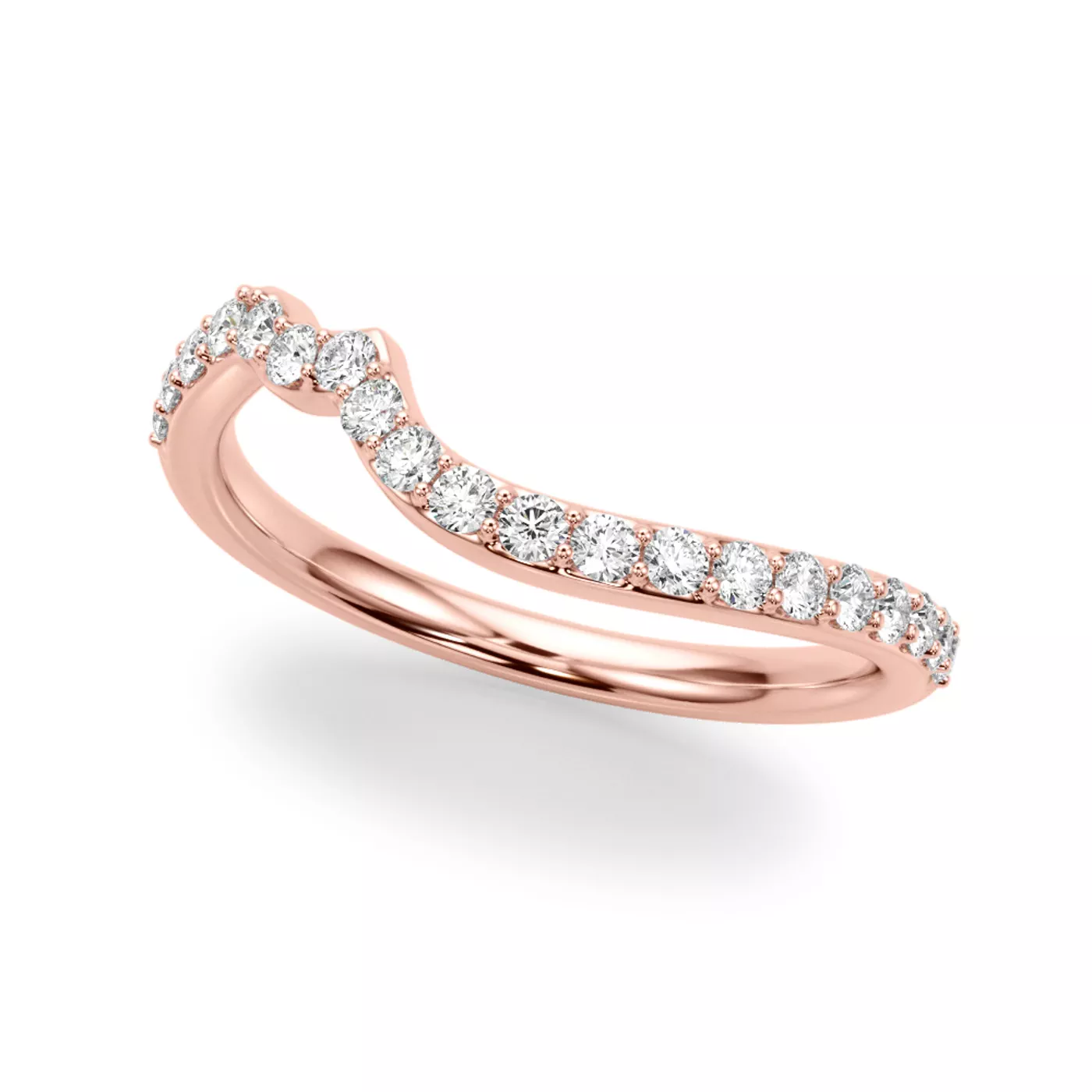 Ametrine Curved Pave Diamond Wedding Band