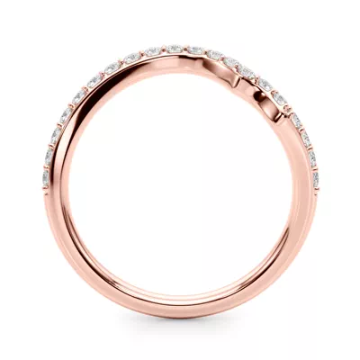 Ametrine Curved Pave Diamond Wedding Band