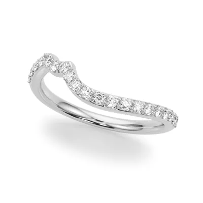 Ametrine Curved Pave Diamond Wedding Band