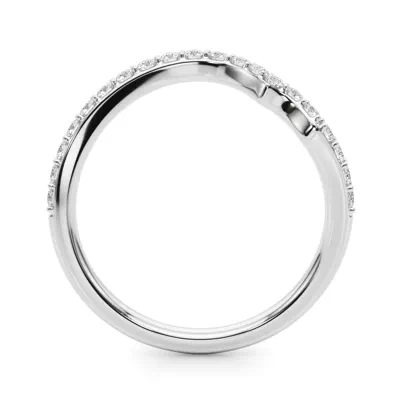 Ametrine Curved Pave Diamond Wedding Band