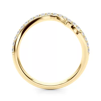 Ametrine Curved Pave Diamond Wedding Band