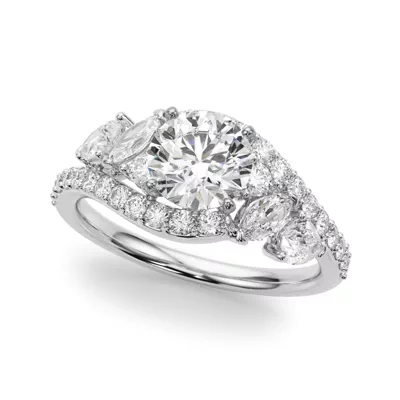 Sapphiris Pear And Marquise Diamond Bypass Engagement Ring