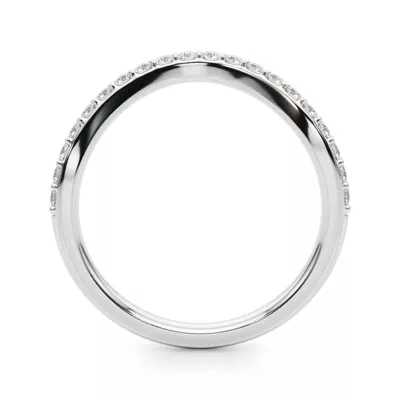 Sapphiris Curved Pave Diamond Wedding Band