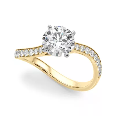 Ziridelle Bypass Pave Diamond Engagement Ring