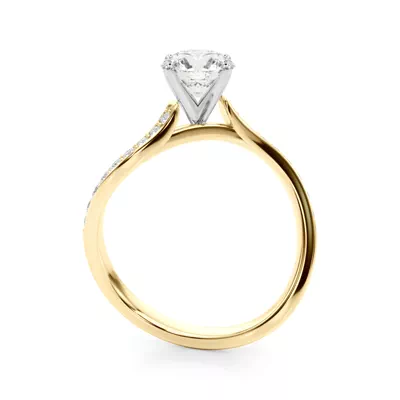 Ziridelle Bypass Pave Diamond Engagement Ring