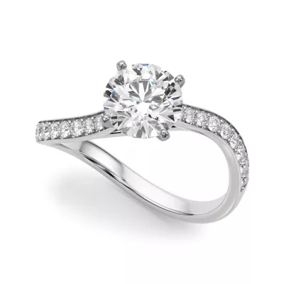 Ziridelle Bypass Pave Diamond Engagement Ring