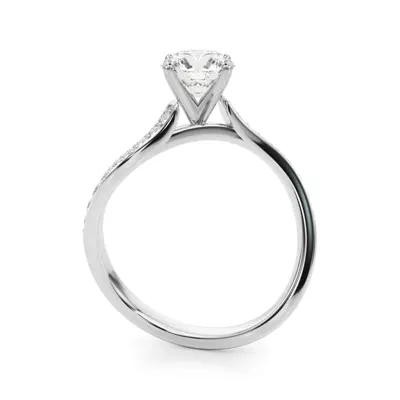Ziridelle Bypass Pave Diamond Engagement Ring