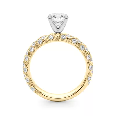 Aurorite Swirl Inspired Diamond Engagement Ring