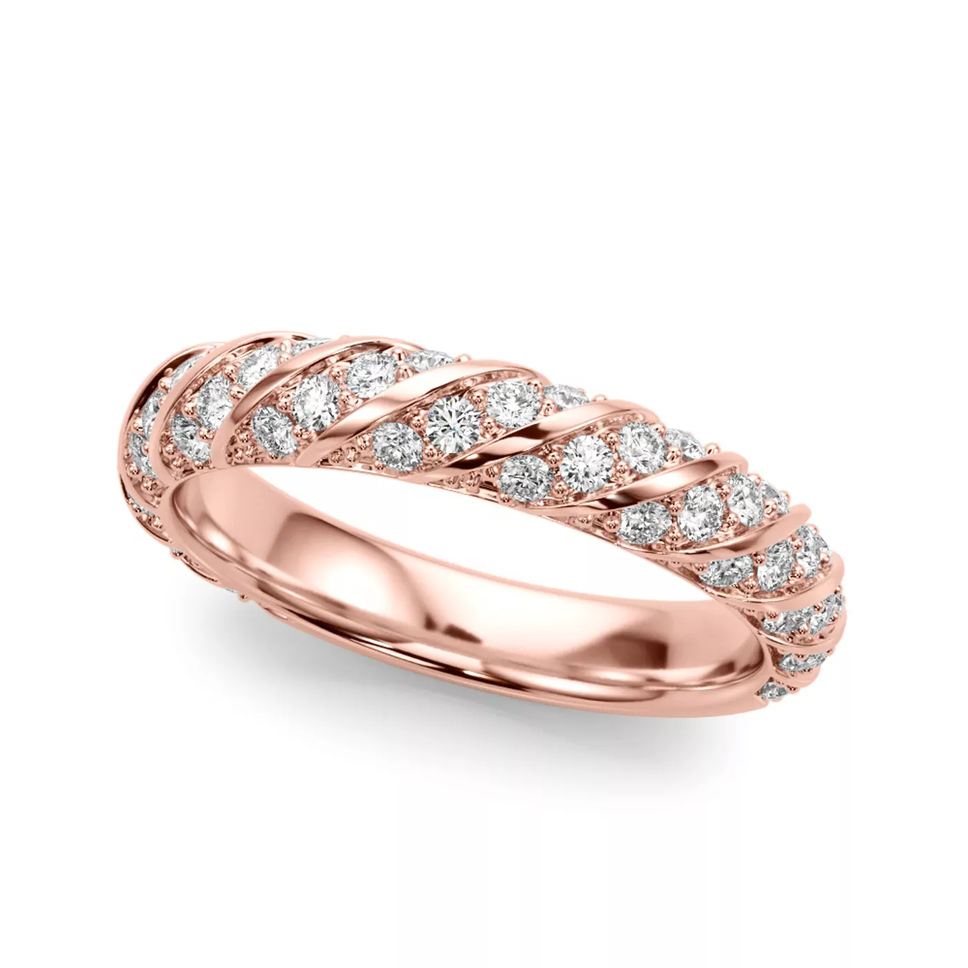 Aurorite Swirl Inspired Diamond Wedding Band