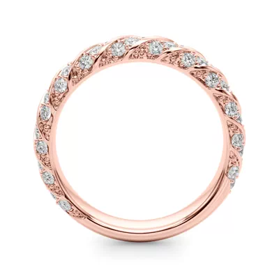 Aurorite Swirl Inspired Diamond Wedding Band