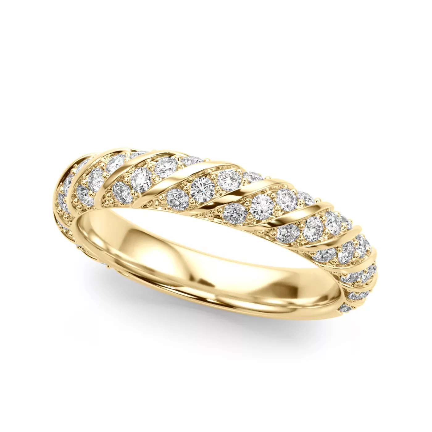 Aurorite Swirl Inspired Diamond Wedding Band