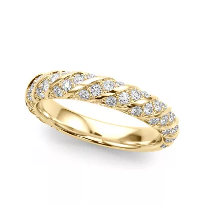 Aurorite Swirl Inspired Diamond Wedding Band
