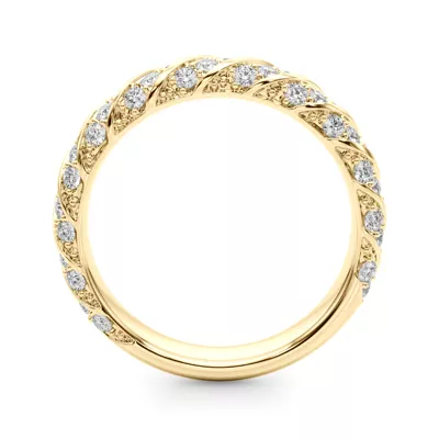 Aurorite Swirl Inspired Diamond Wedding Band