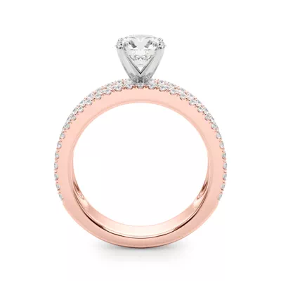 Opulencia Round And Baguette Diamond Engagement Ring