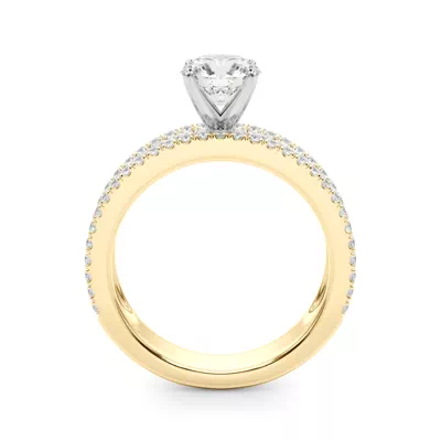 Opulencia Round And Baguette Diamond Engagement Ring