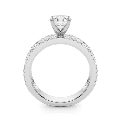 Opulencia Round And Baguette Diamond Engagement Ring