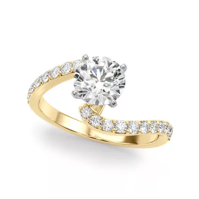 Moonstara Chevron Style Pave Diamond Engagement Ring