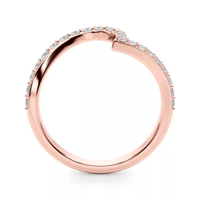 Moonstara Chevron Style Pave Diamond Wedding Band