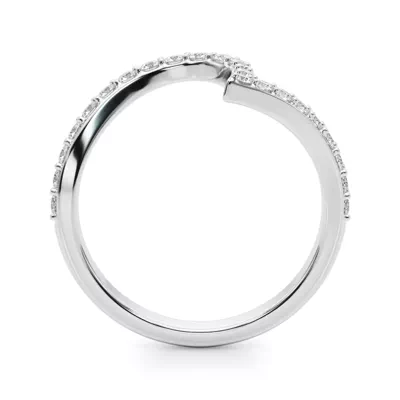 Moonstara Chevron Style Pave Diamond Wedding Band