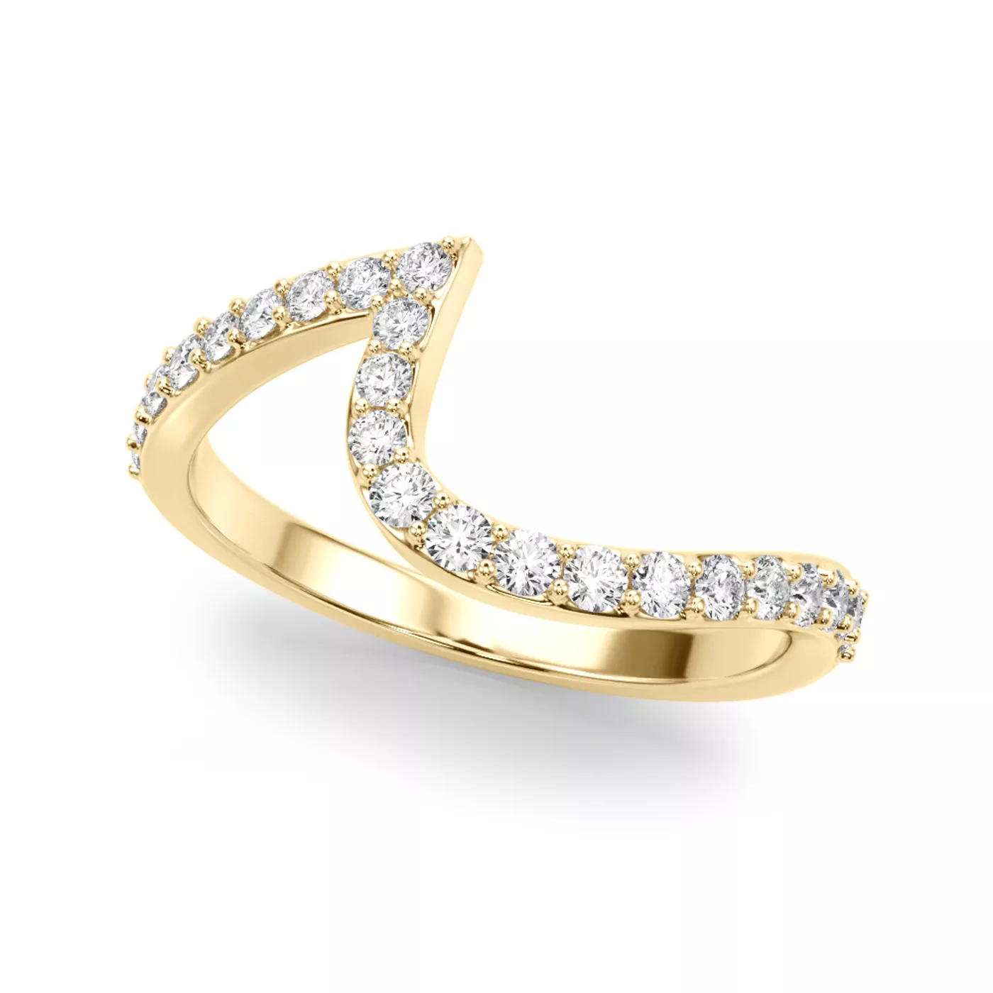 Moonstara Chevron Style Pave Diamond Wedding Band