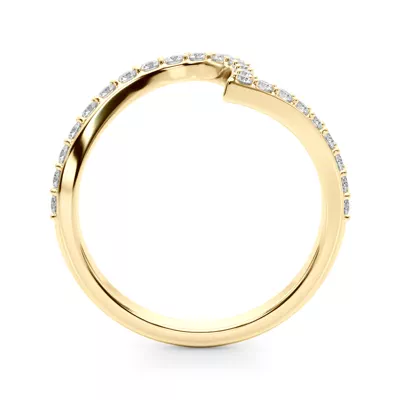 Moonstara Chevron Style Pave Diamond Wedding Band