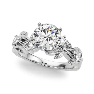 Flamenco Twisted Vine And Leaf Lab Engagement Ring