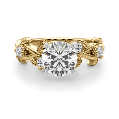 Flamenco Twisted Vine And Leaf Lab Engagement Ring
