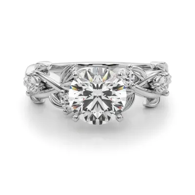 Flamenco Twisted Vine And Leaf Lab Engagement Ring