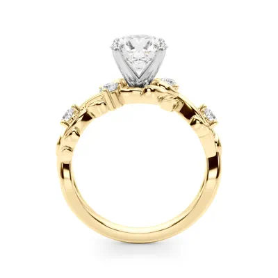 Flamenco Twisted Vine And Leaf Lab Engagement Ring