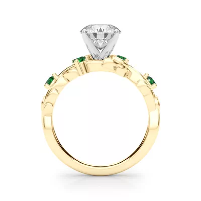 Flamenco Lab Emerald Twisted Vine & Leaf Engagement Ring