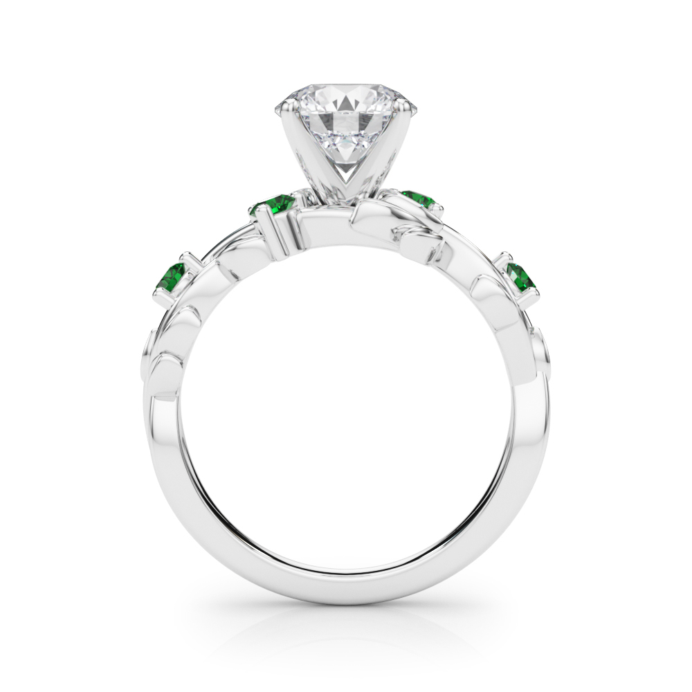 Flamenco Lab Emerald Twisted Vine & Leaf Engagement Ring
