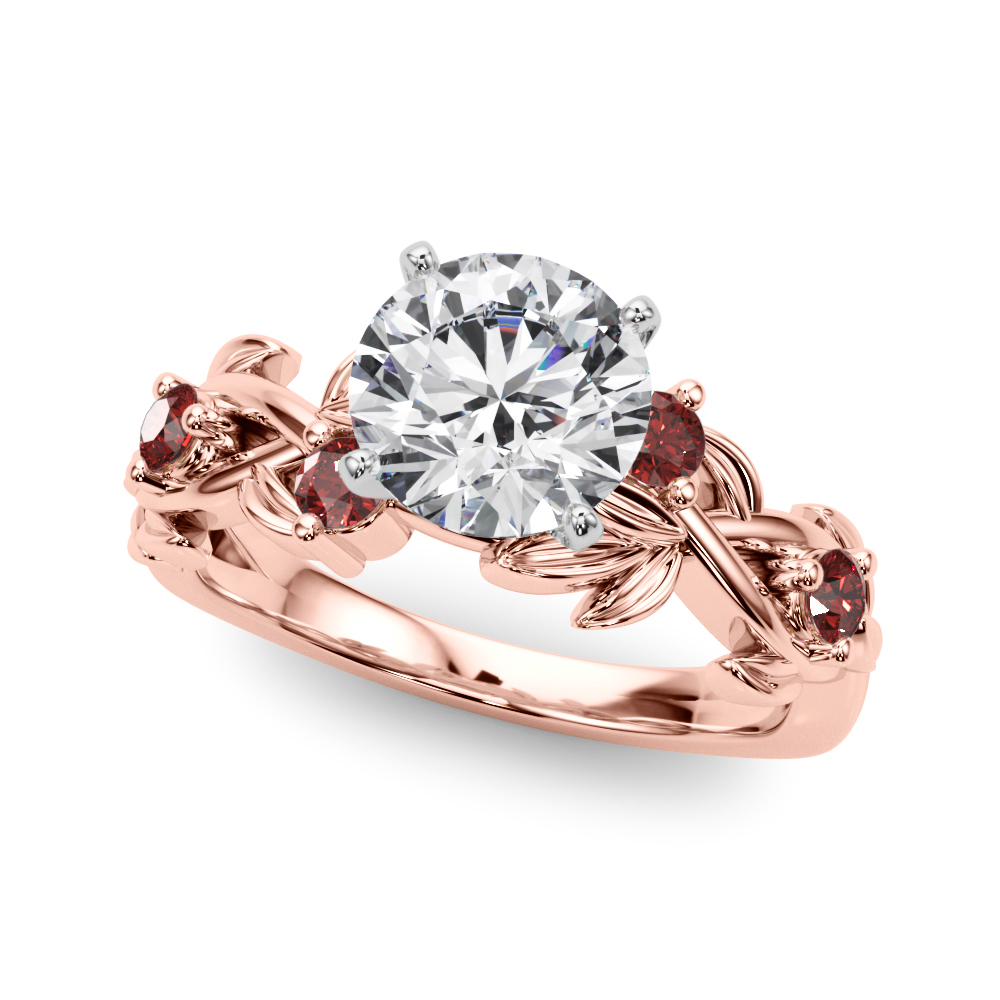 Flamenco Lab Ruby Twisted Vine & Leaf Engagement Ring