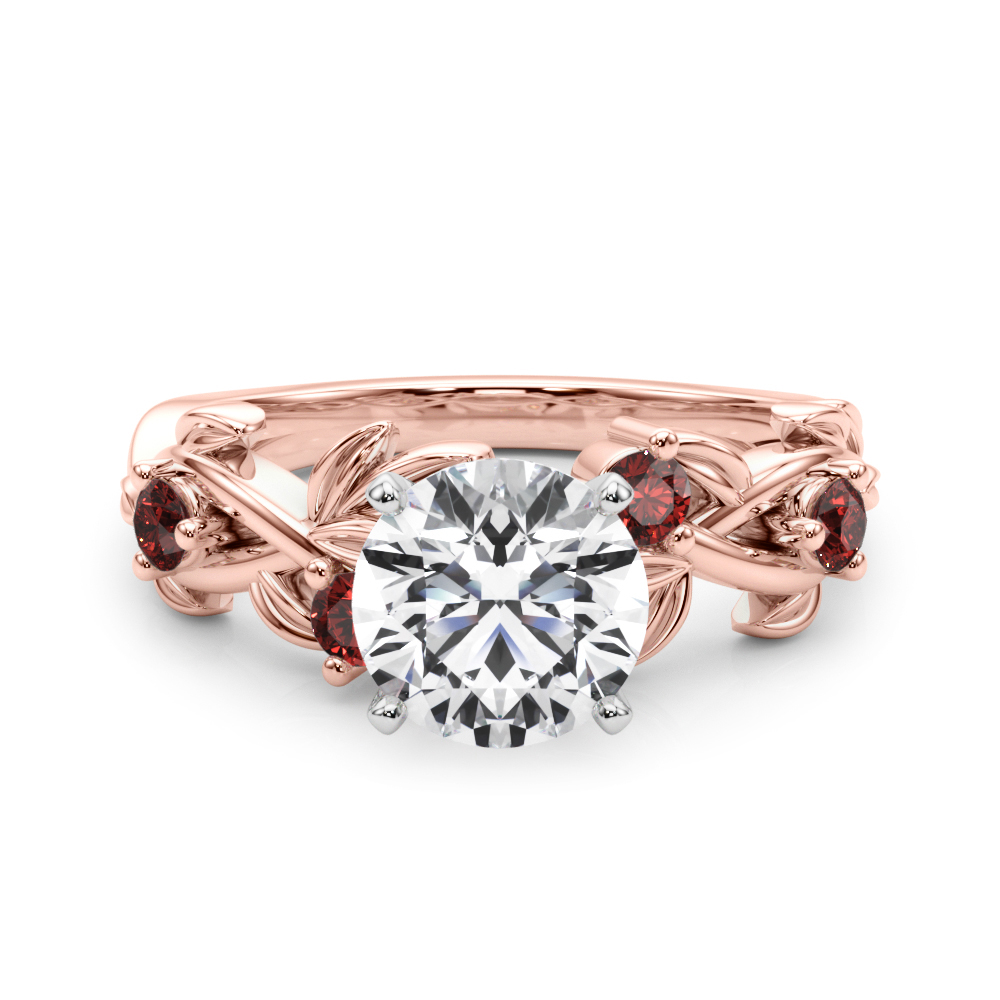 Flamenco Lab Ruby Twisted Vine & Leaf Engagement Ring