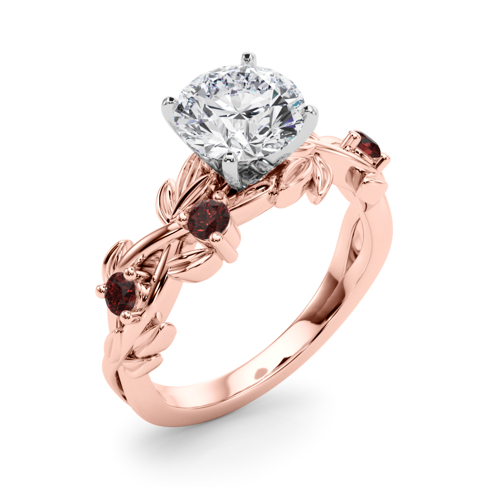 Flamenco Lab Ruby Twisted Vine & Leaf Engagement Ring