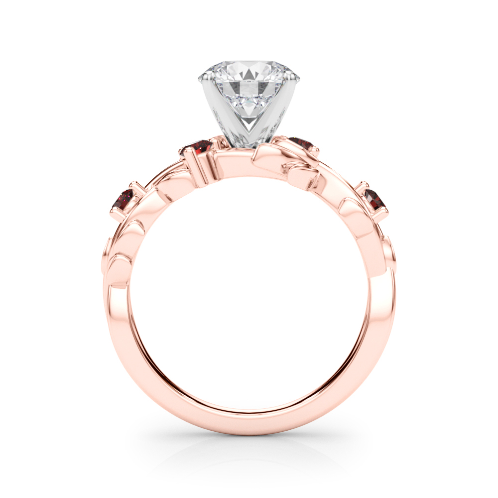 Flamenco Ruby Twisted Vine & Leaf Engagement Ring