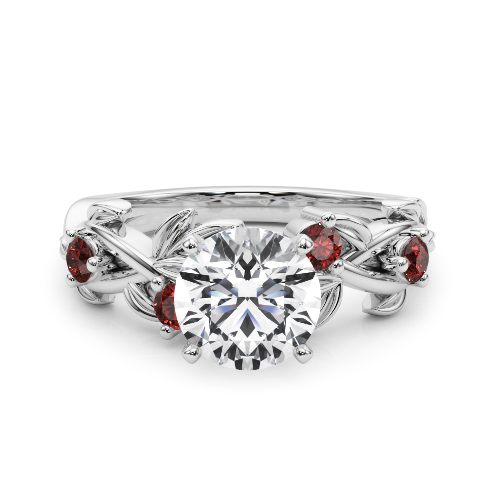Flamenco Lab Ruby Twisted Vine & Leaf Engagement Ring