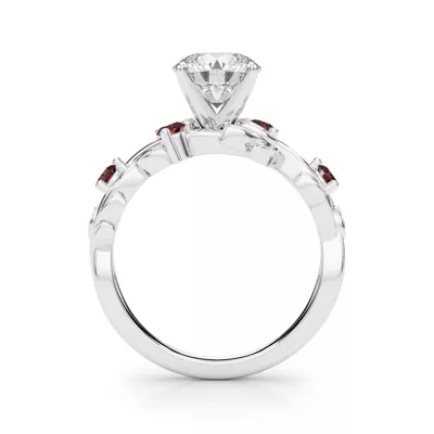 Flamenco Ruby Twisted Vine & Leaf Engagement Ring