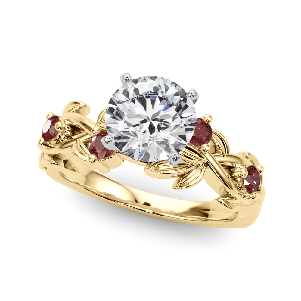 Flamenco Lab Ruby Twisted Vine & Leaf Engagement Ring
