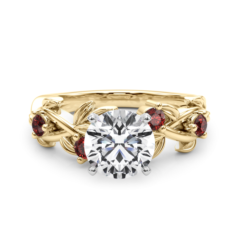 Flamenco Lab Ruby Twisted Vine & Leaf Engagement Ring