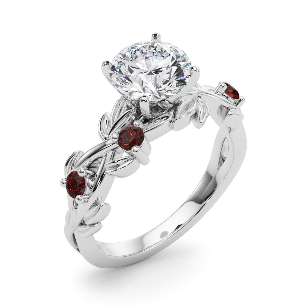 Flamenco Lab Ruby Twisted Vine & Leaf Engagement Ring