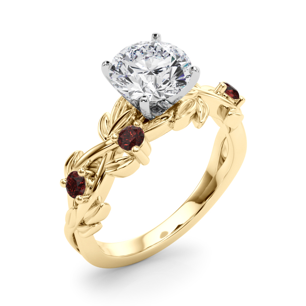 Flamenco Lab Ruby Twisted Vine & Leaf Engagement Ring