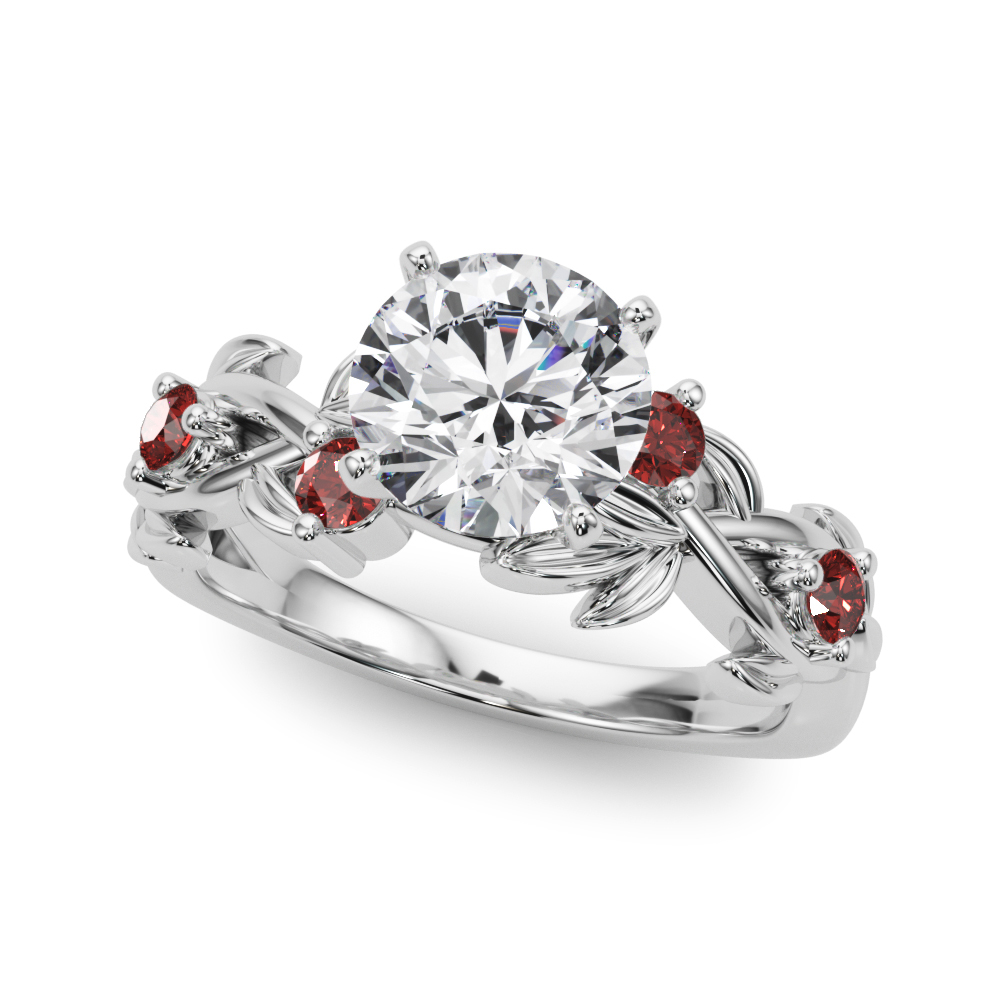 Flamenco Lab Ruby Twisted Vine & Leaf Engagement Ring