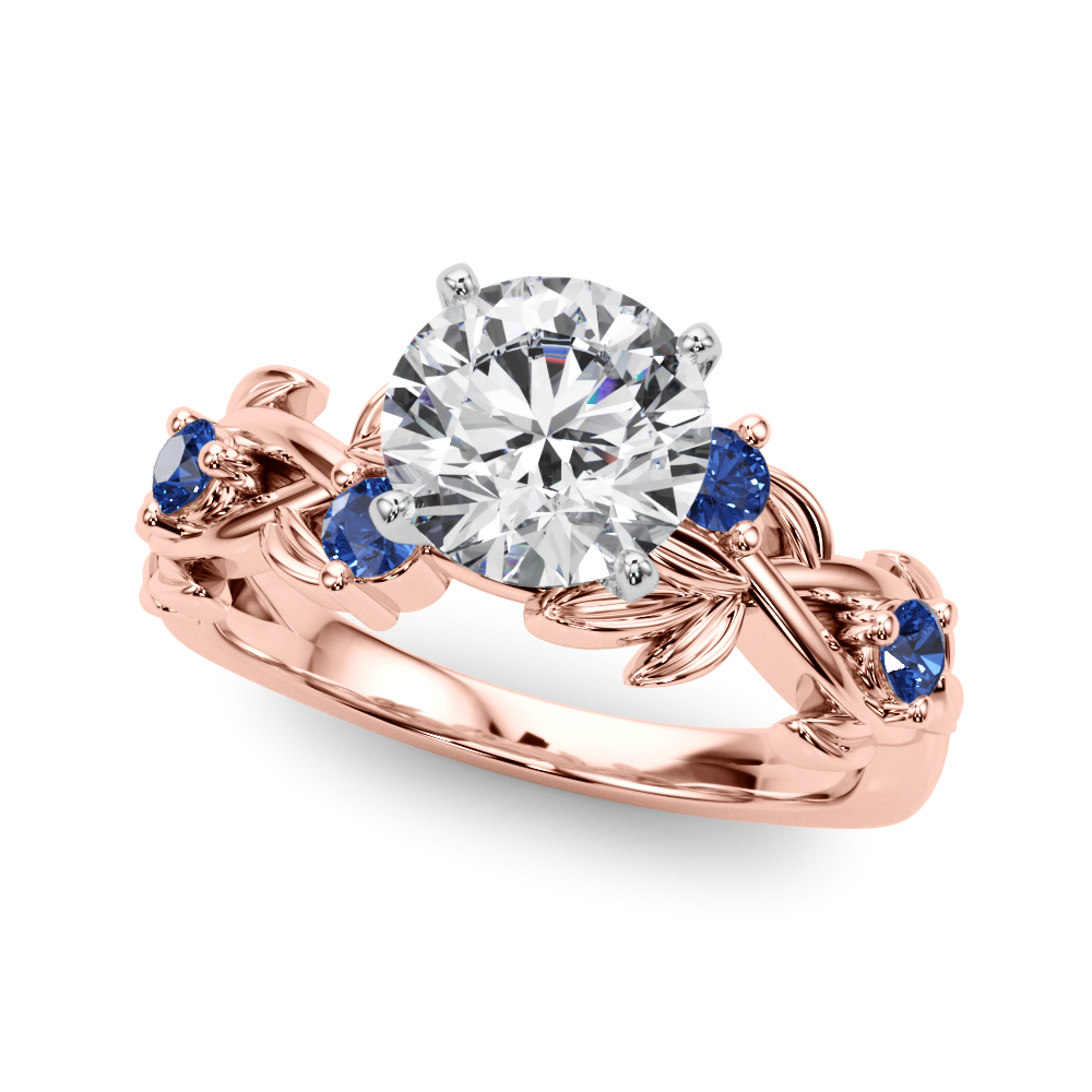 Flamenco Lab Sapphire Twisted Vine & Leaf Engagement Ring