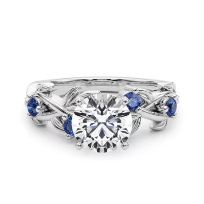 Flamenco Lab Sapphire Twisted Vine & Leaf Engagement Ring