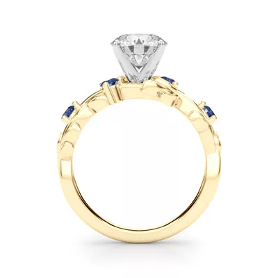 Flamenco Lab Sapphire Twisted Vine & Leaf Engagement Ring