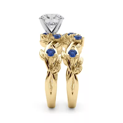 Flamenco Lab Sapphire Twisted Vine & Leaf Engagement Ring